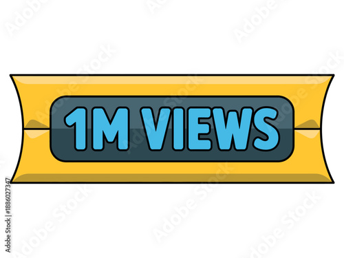 Yellow 1M Views Achievement Badge Icon
