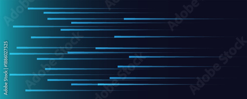 High speed lines moving technology concept. stripes lines with blue light. speed movement pattern and motion blur over dark blue background. Vector Illustration.