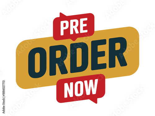 Pre Order Now Call to Action Button with Red and Yellow Colors