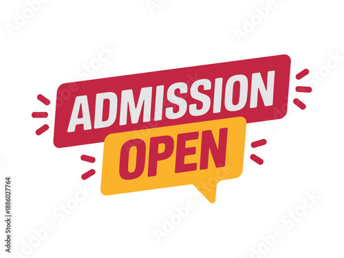Colorful Admission Open Sign Graphic