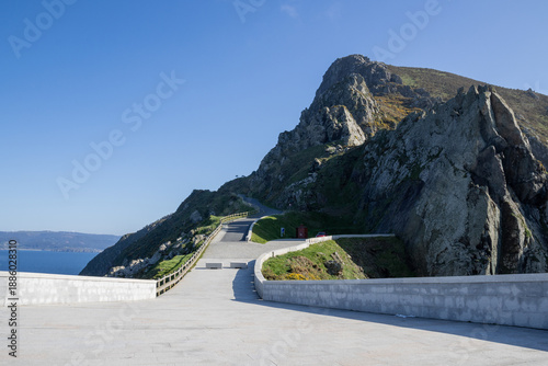 Cabo Ortegal lighthouse in Cariño, Galicia, Spain—where the Atlantic Ocean meets the Cantabrian Sea. Stunning cliffs and ancient rocks shape this wild coastal 