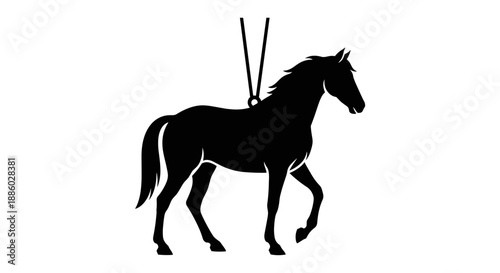 Silhouette of a Majestic Horse in Motion.