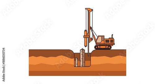 Advanced Construction Pile Driving Rig Establishing Solid Deep Building Foundation
