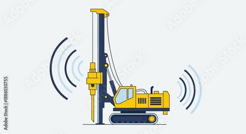 Advanced Drilling Rig Emitting Wireless Signals For Smart Construction Project Management