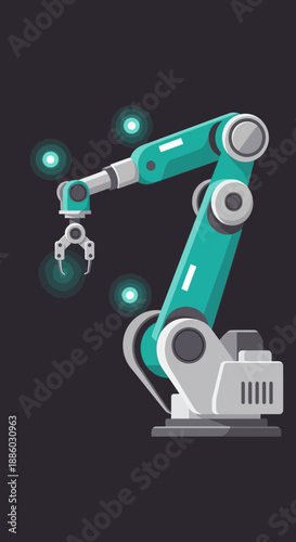 Advanced Industrial Robotic Arm Gripper Automation Technology Innovation Illustration