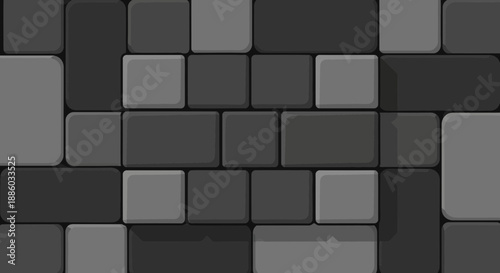 Contemporary Abstract Geometric Gray Block Mosaic Tile Pattern Digital Background Design Element
