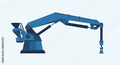 Cutting Edge Blue Industrial Robotic Crane Representing Modern Manufacturing And Construction