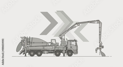 Concrete Pumping Truck Industrial Construction Vehicle Modern Infrastructure Equipment