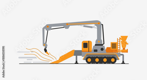 Dynamic Illustration Of Specialized Construction Equipment Performing Essential Task