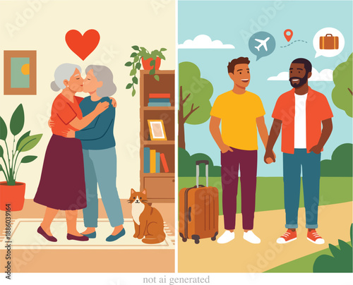 Cute Valentine days couple couple, heart, holding hands, embrace, kissing, senior
couple, diverse couple, LGBTQ+, home, outdoor, cafe,
travel, family, friends, man, woman, candid, laughter