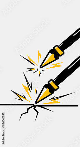 Dynamic Stylus Impact Creative Force Breaking Boundaries Illustration