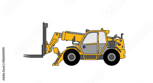 Dynamic Telehandler Illustration Representing Modern Material Handling And Construction Efficiency