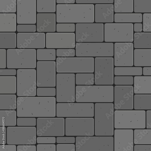 Elegant Grey Stonework Tile Pattern Durable Exterior Surface Design Graphic Seamless