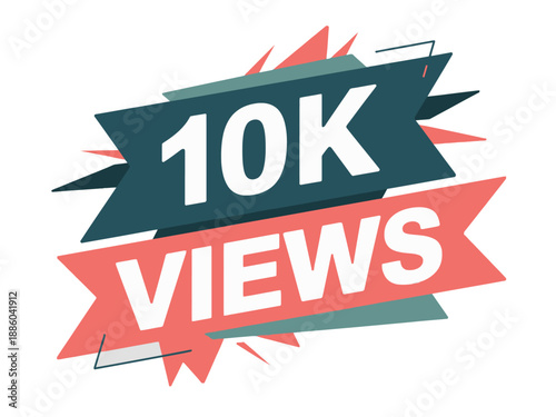 Colorful 10K Views Social Media Badge
