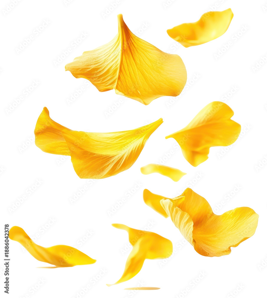 Fototapeta premium PNG Yellow petals floating arrangement photography botanical.