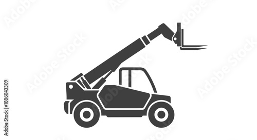 Essential Telehandler Forklift Machine Icon For Industrial And Construction Applications