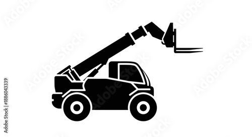 Essential Telehandler Heavy Equipment Icon For Industrial Construction Projects