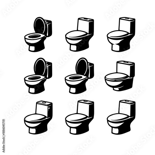 toilets vector icon set on a white background
Vector icon set