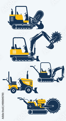 Heavy Duty Earth Moving And Trenching Equipment For Construction Projects