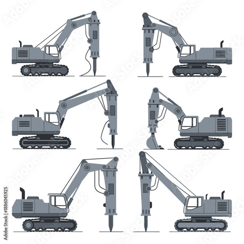 Heavy Duty Excavator With Hydraulic Breaker For Construction And Demolition Projects