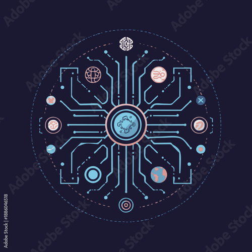 Digital Network Vector Art