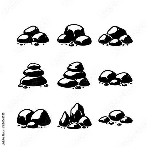 stones vector icon set on a white background
Vector icon set