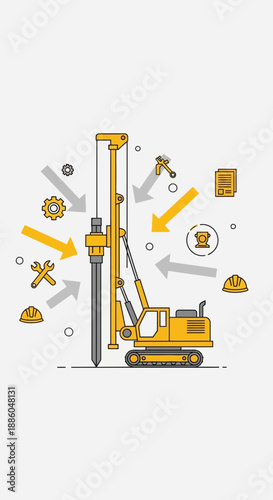 Heavy Duty Pile Driver Equipment For Deep Foundation Groundwork Engineering