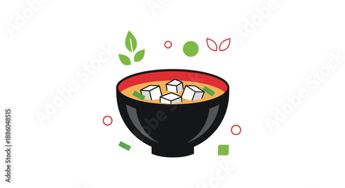 Bowl of miso soup with tofu
