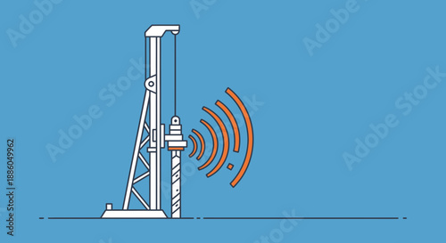 High Tech Drilling Rig Sending Out Signal Waves For Efficient Subsurface Exploration