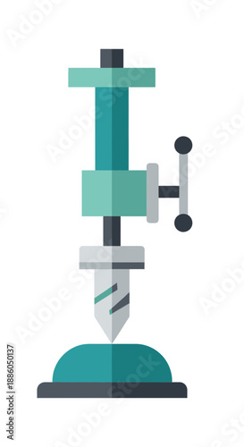 Industrial Bench Drill Press Equipment Icon Vector Graphic Asset Design Isolated