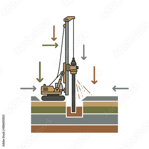 Industrial Borehole Drilling Machine Creating Deep Foundations For Modern Infrastructure Development