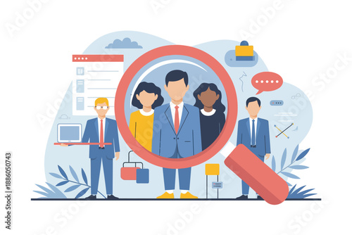 Business Team Selection Recruitment Concept Illustration