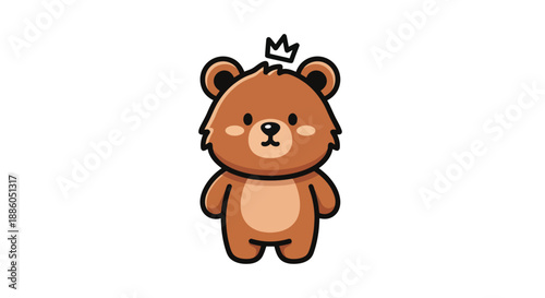 Cartoon bear character with crown