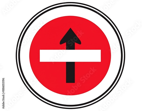 Round sign red circle, white horizontal bar, black arrow. Double black line border, white backdrop Free Download Round sign red circle, white horizontal bar, black arrow. Double black line border, white backdrop - GFXLoad
