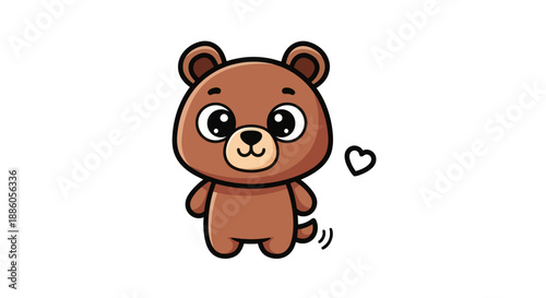 Cartoon bear illustration on white background