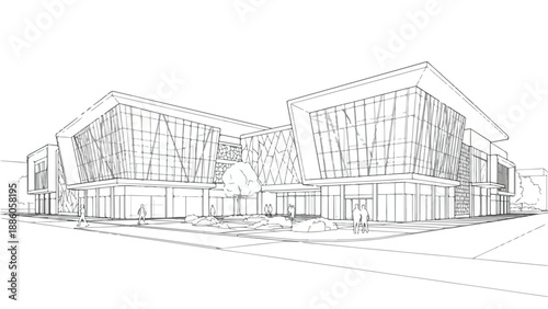 Contemporary multi building minimalist office campus