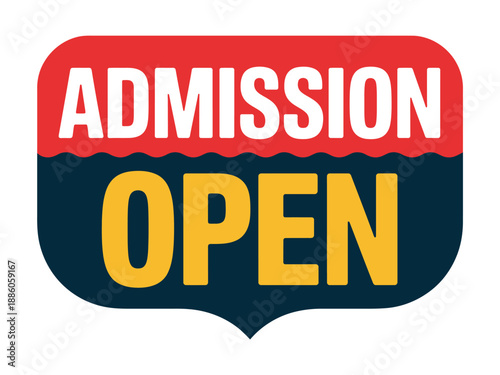 Colorful Admission Open Sign Graphic
