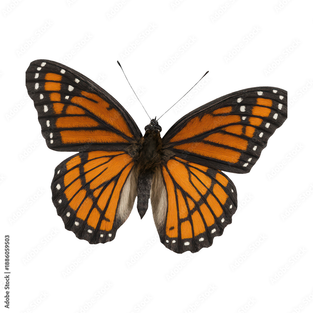 Fototapeta premium PNG Vibrant monarch butterfly illustration