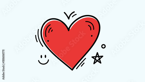 Shiny 3d red heart with arrow and romantic heart shapes for a Valentines Day holiday illustration symbol of love and passion