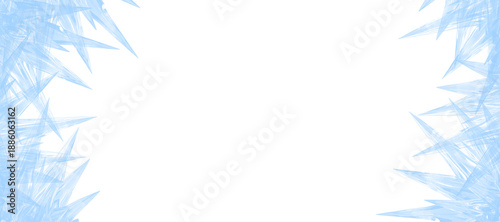 Fotografie Light blue frost frame border effect on transparent background isolated for game