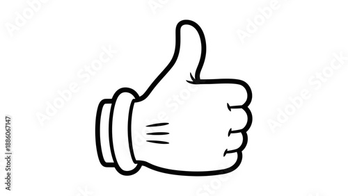 A vector illustration of a hand with thumb up and down signs as a web business icon symbol for positive social media communication and success