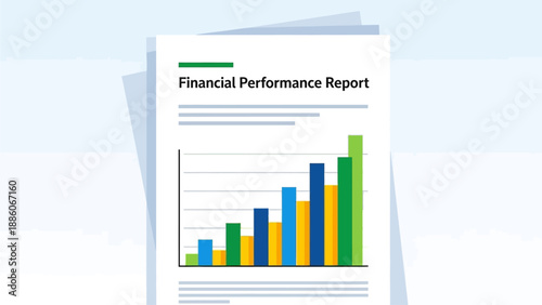 Financial Performance Report with Upward Trending Bar Chart for Business Growth and Success