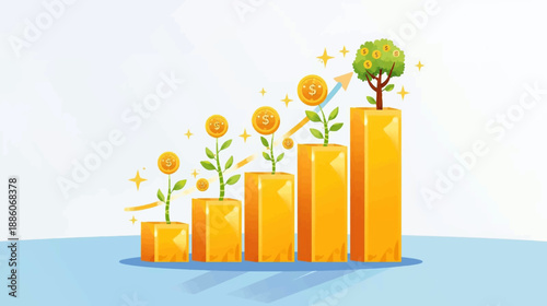 Growth of success over time Vector