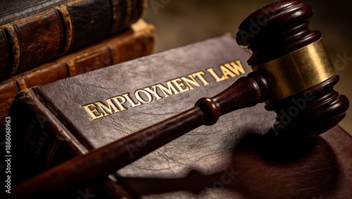 Judge's gavel on employment law book with legal texts