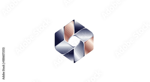 Polished Metal Cube with Reflected Light.