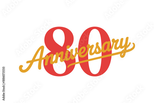 Colorful 80th Anniversary Celebration Logo Design