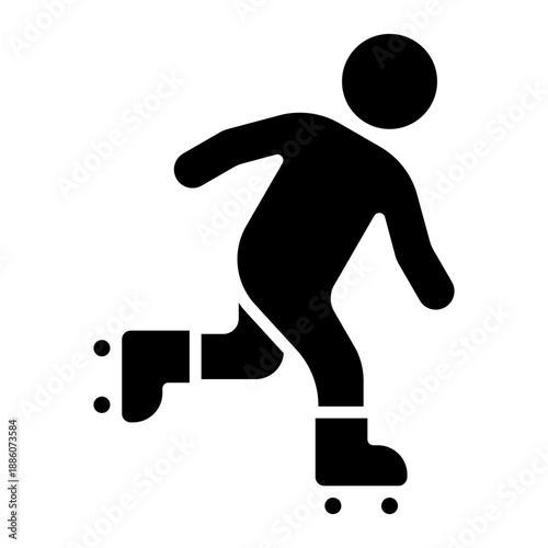 Person inline skating, inline skater glyph solid icon
