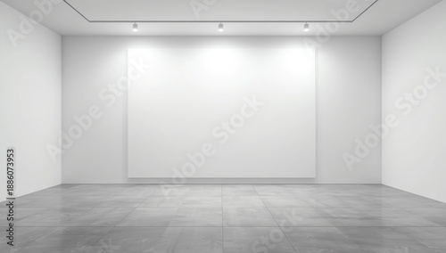 Wallpaper Mural Modern gallery with white wall. 3d rendering Torontodigital.ca