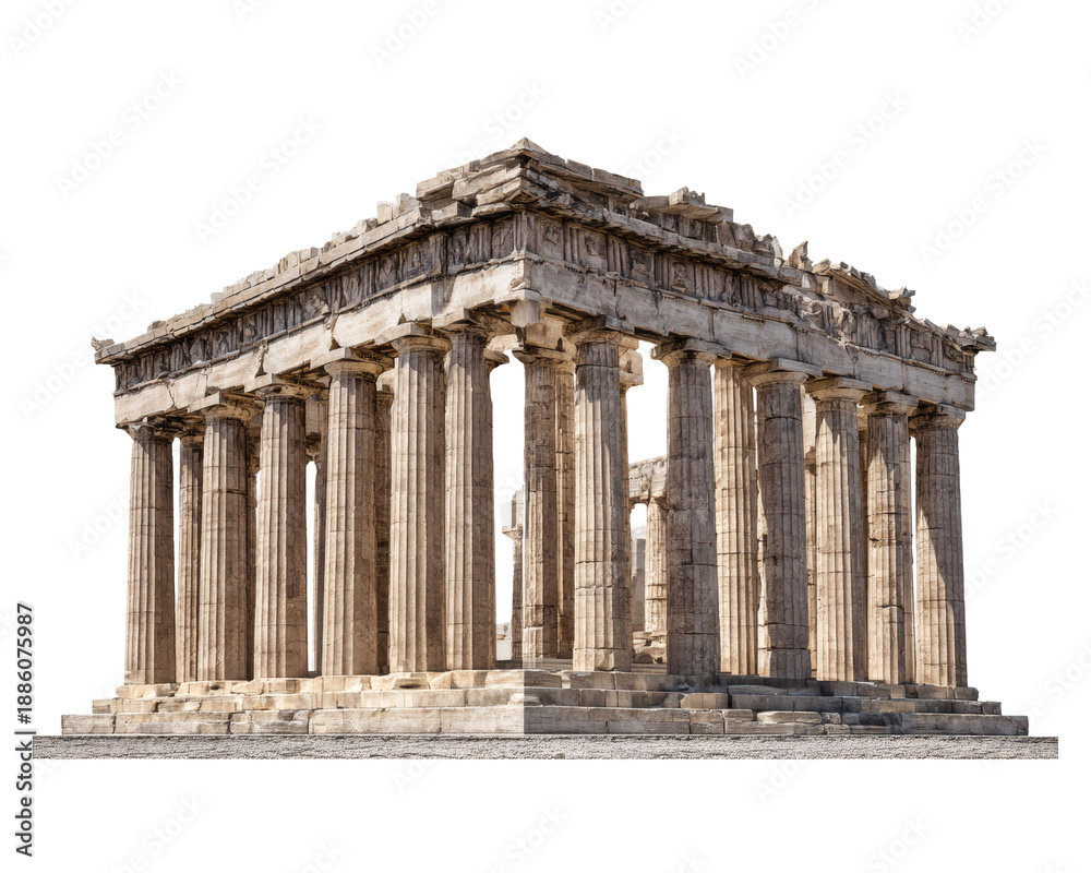 Fototapeta premium Elegant ancient Greek temple with majestic columns, evoking a sense of history and culture