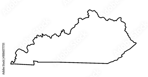 Quadro su tela Kentucky state empty border outline